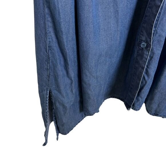 Zac & Rachel Chambray Denim Button Front Tunic Women's 2X - Picture 8 of 8